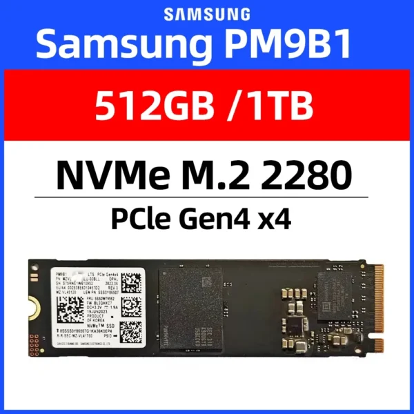 OEM Samsung PM9B1 512GB 1TB M.2 PCIe GEN 4X4 NVMe 2280 SSD Internal Solid State Drive 80mm 2280 Form Factor M Key