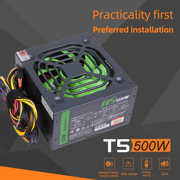 PC Power Silent Gaming PC Power Supply Dual 6Pin Power Supply Module 2 SATA Six Protection 8 CPU for Desktop PC for Computer