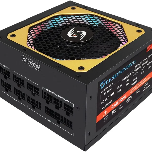 T.F.SKYWINDINTL 1000 watt PC Power Supply 1000W Fully Modular ATX Computer PSU For ATX Desktop Gamer Power Source