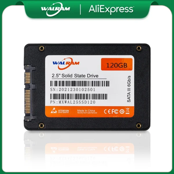 WALRAM 120GB SSD SATAIII 2.5 " 240GB 128GB 256GB 480GB 512GB 1TB  Internal Solid State Hard Drive Disk for Desktop Laptop